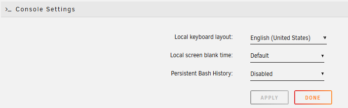 Konsoleneinstellungen